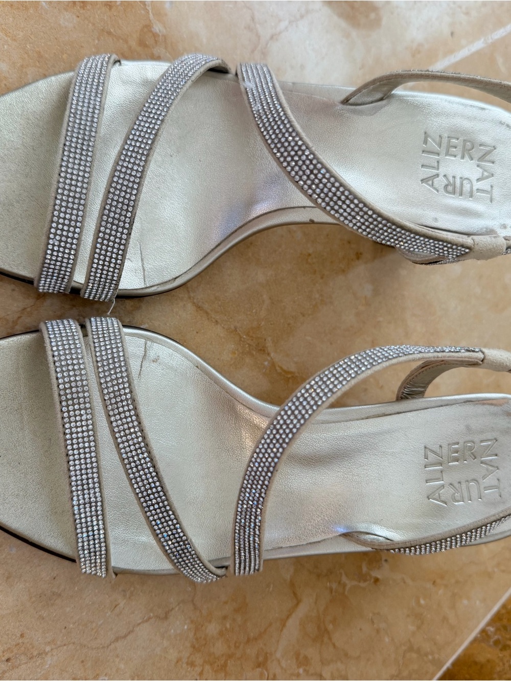 Silver Embellished Strappy Sandals